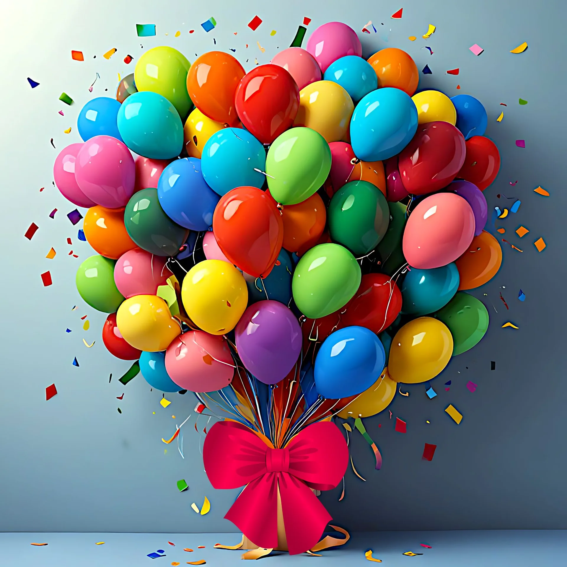 wielokolorowy bukiet balonowy z napisem razem