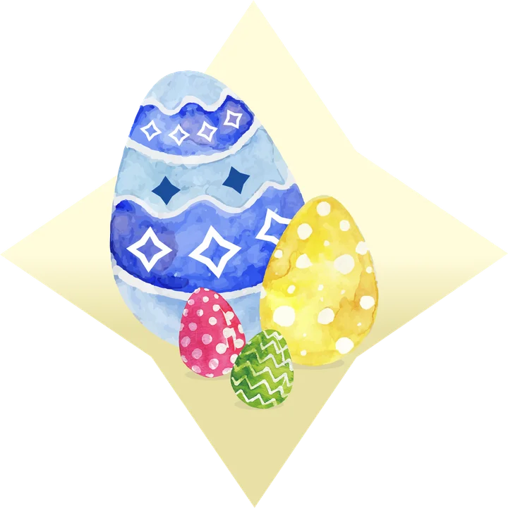 Cztery kolorowe pisanki 