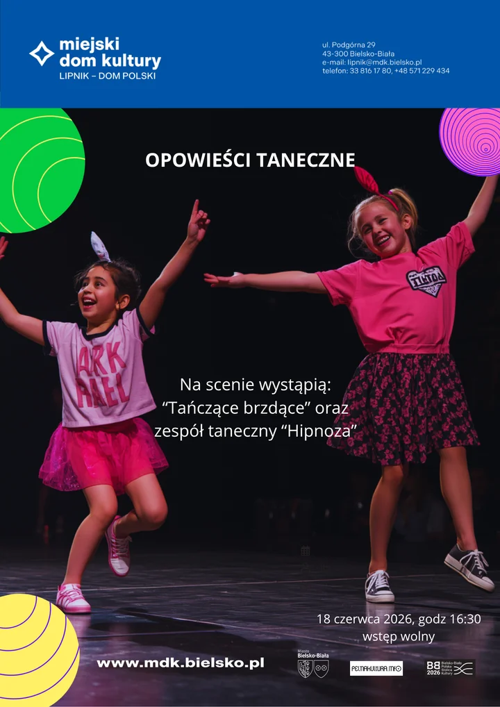 Plakat wydarzenia dwie tańczące dziewczynki